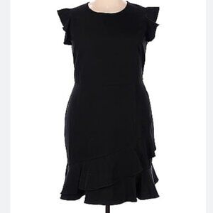 Loft Little Black Flutter Ruffle Dress, new- no tags, size 12P